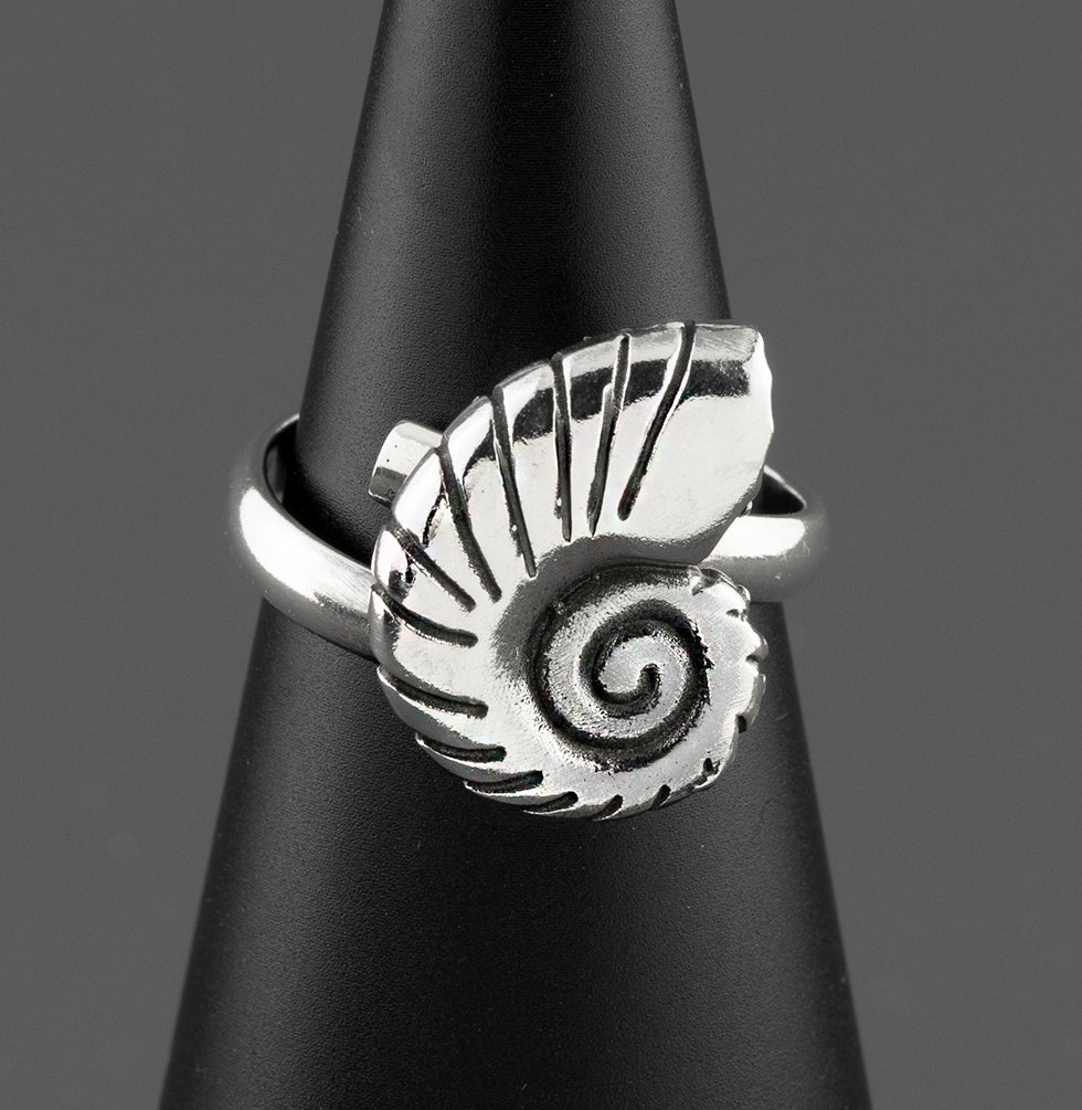 nautilus sterling silver ring
