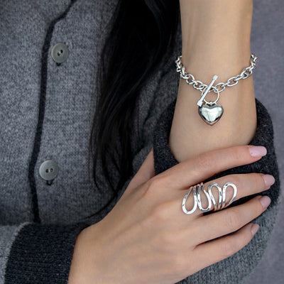 Runway Flow Sterling Silver Statement Ring