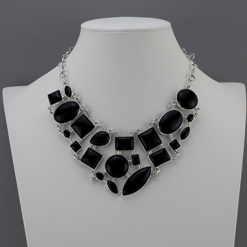 noir majesty black onyx statement necklace
