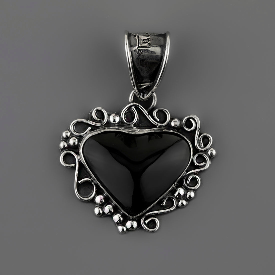 obsidian heart pendant