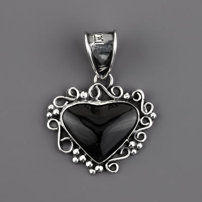 obsidian heart pendant