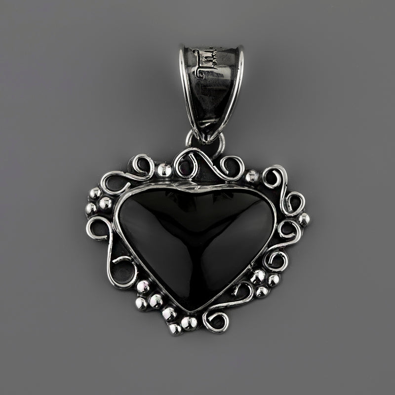 obsidian heart pendant
