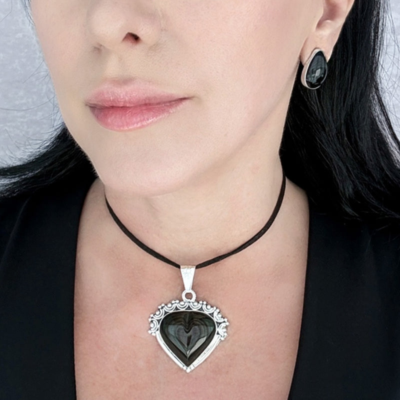 Obsidian Love Pendant