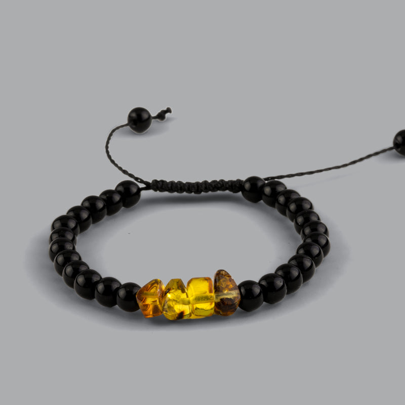 Onyx & Amber Bracelet