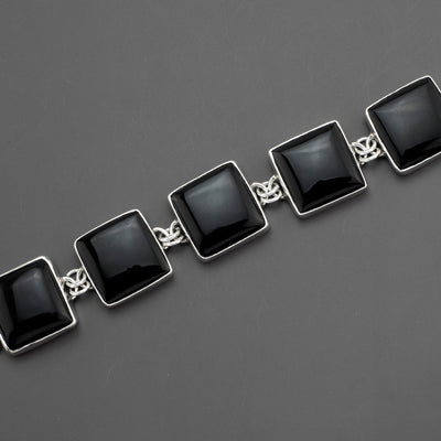 Sterling Silver and Black Onyx Bracelet