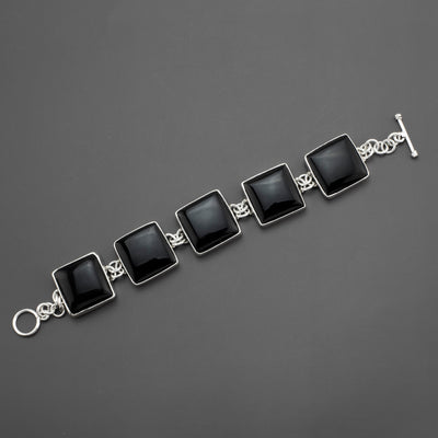 Sterling Silver and Black Onyx Bracelet