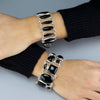 Large Sterling Silver and Black Onyx Bracelet