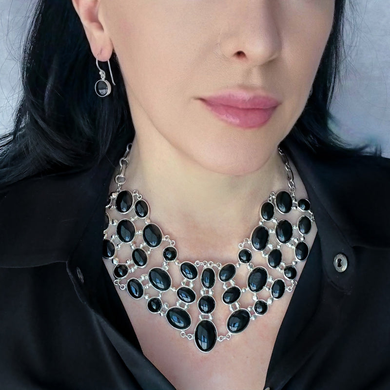 blackout onyx statement necklace