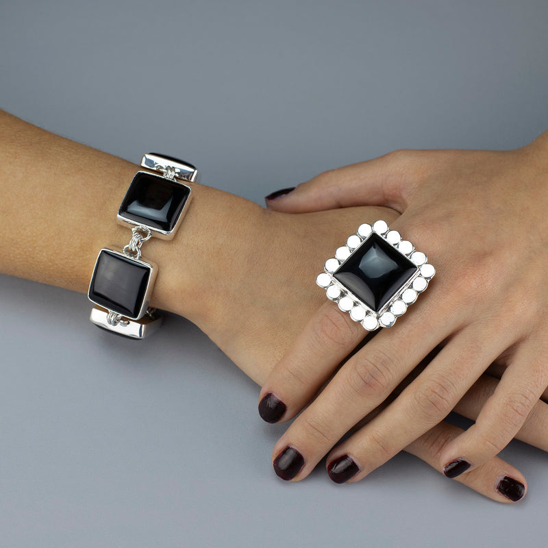 Sterling Silver and Black Onyx Bracelet