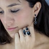 Black Onyx Triple Stone Drop Earrings