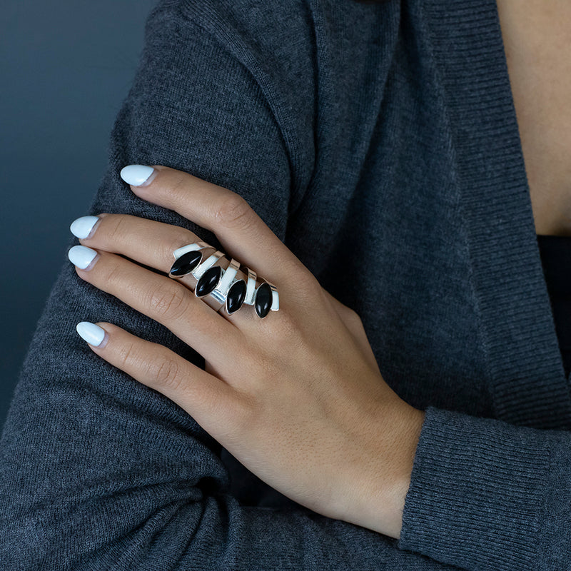 large black onyx statement ring