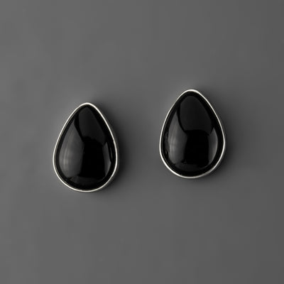 Black Onyx Teardrop Studs