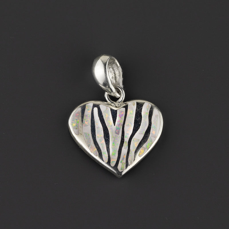 blue opal heart pendant