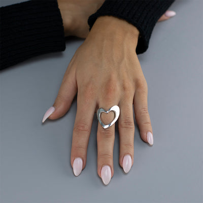Sterling Silver Open Heart Ring