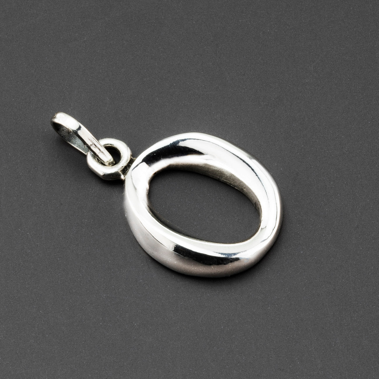 open oval sterling silver pendant