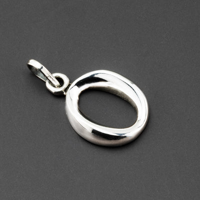 open oval sterling silver pendant
