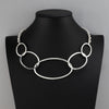 orbit chain sterling silver statement necklace
