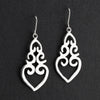 ornate heart sterling silver statement earrings