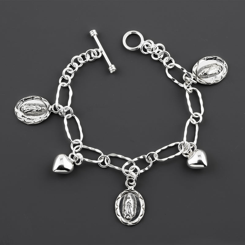 our lady of guadalupe charm silver bracelet
