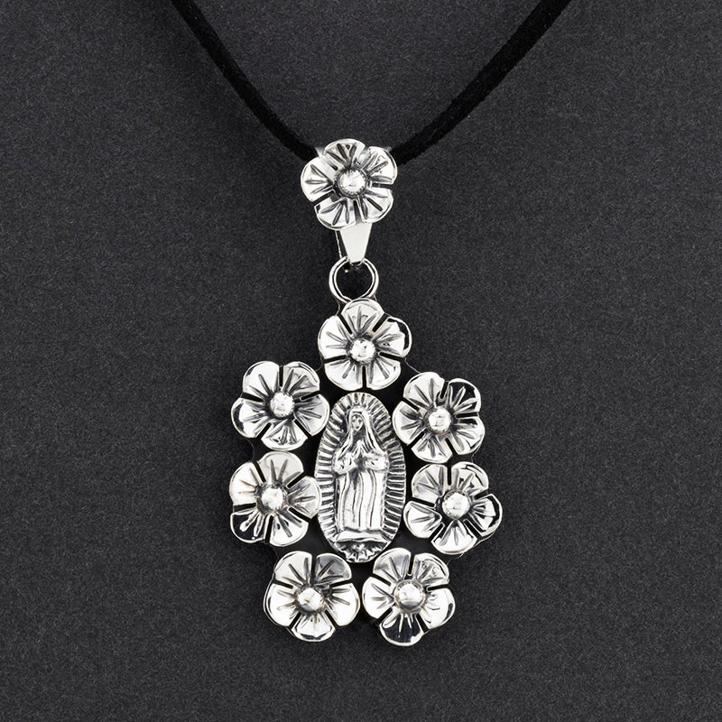 our lady of Guadalupe floral necklace