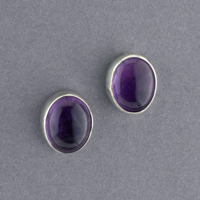 oval amethyst stud earrings