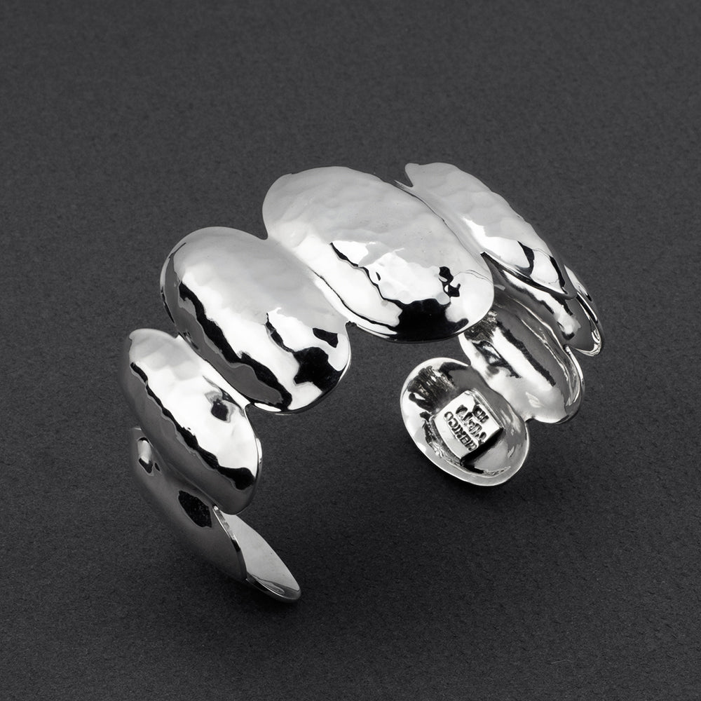 Silver Luxe Hammered Cuff Bracelet