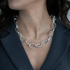 Chunky Silver Oval Link Necklace