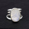 oval rainbow moonstone ring