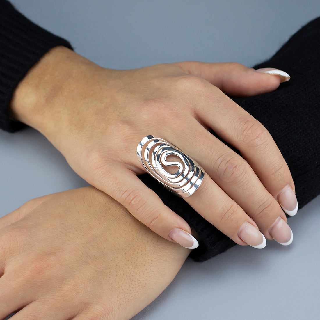 Ultra Swirl Sterling Silver Statement Ring