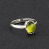 oval sterling silver peridot ring