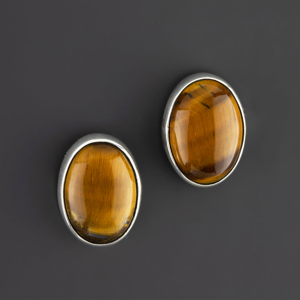 oval tiger-eye-stud-earrings