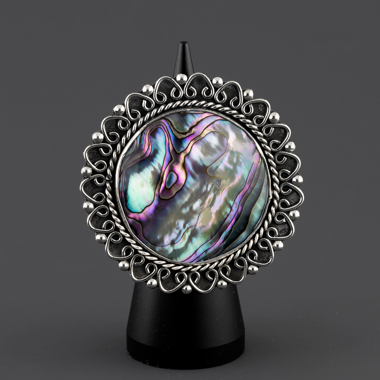 oversized abalone shell ring