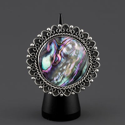 oversized abalone shell ring