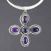 oversized amethyst cross pendant necklace