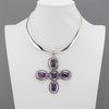 Oversized Amethyst Cross Pendant
