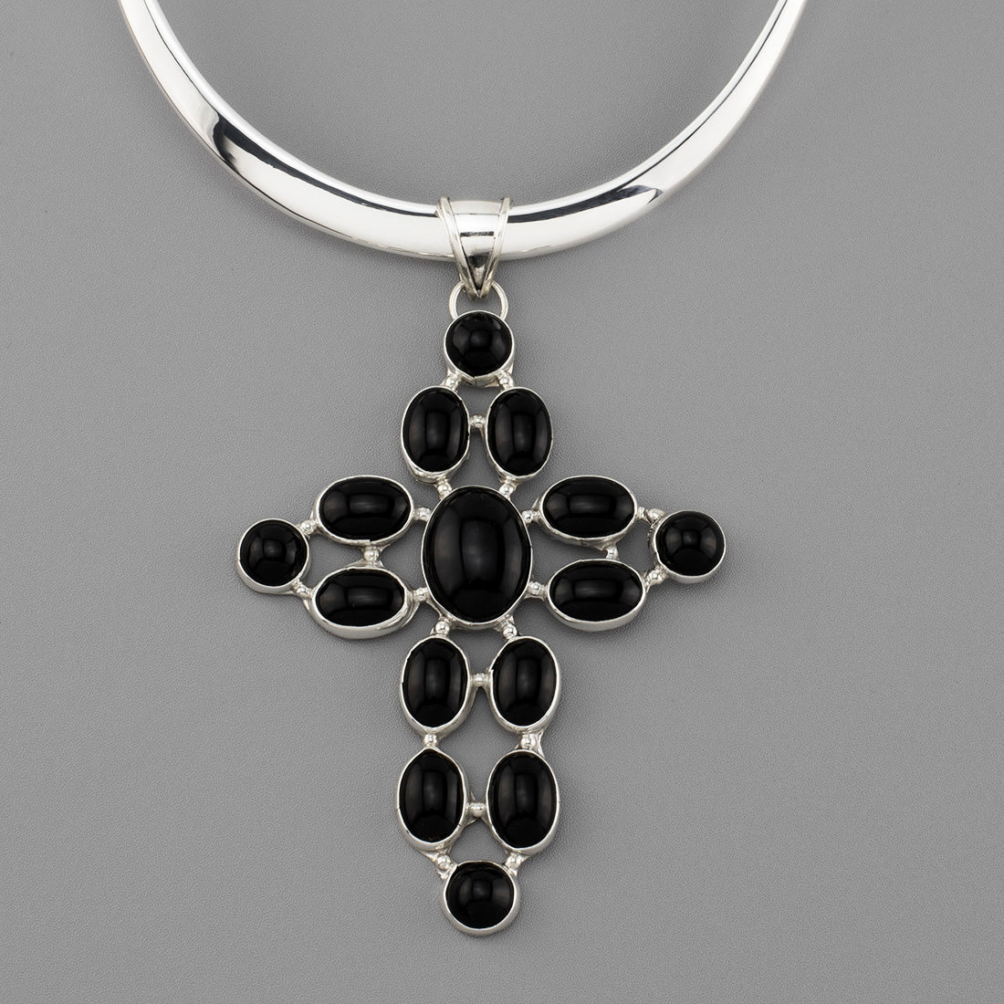 oversized black onyx cross pendant 