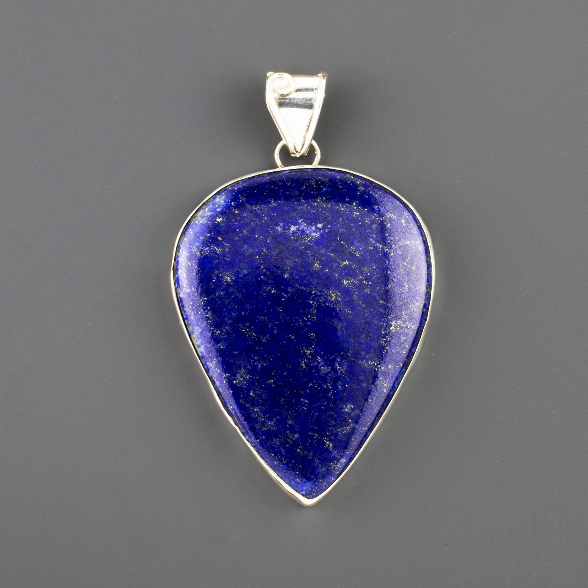 oversized lapis lazuli silver pendant