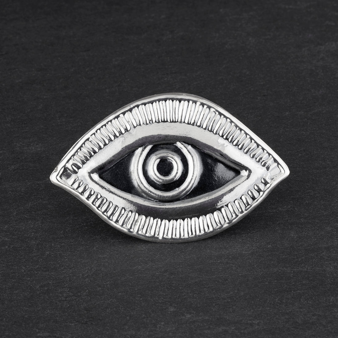 oversized Mexican silver magic eye ring