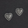 oxidized silver heart stud earrings