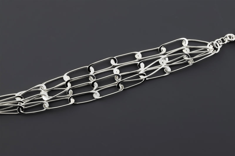paperclip sterling silver bracelet