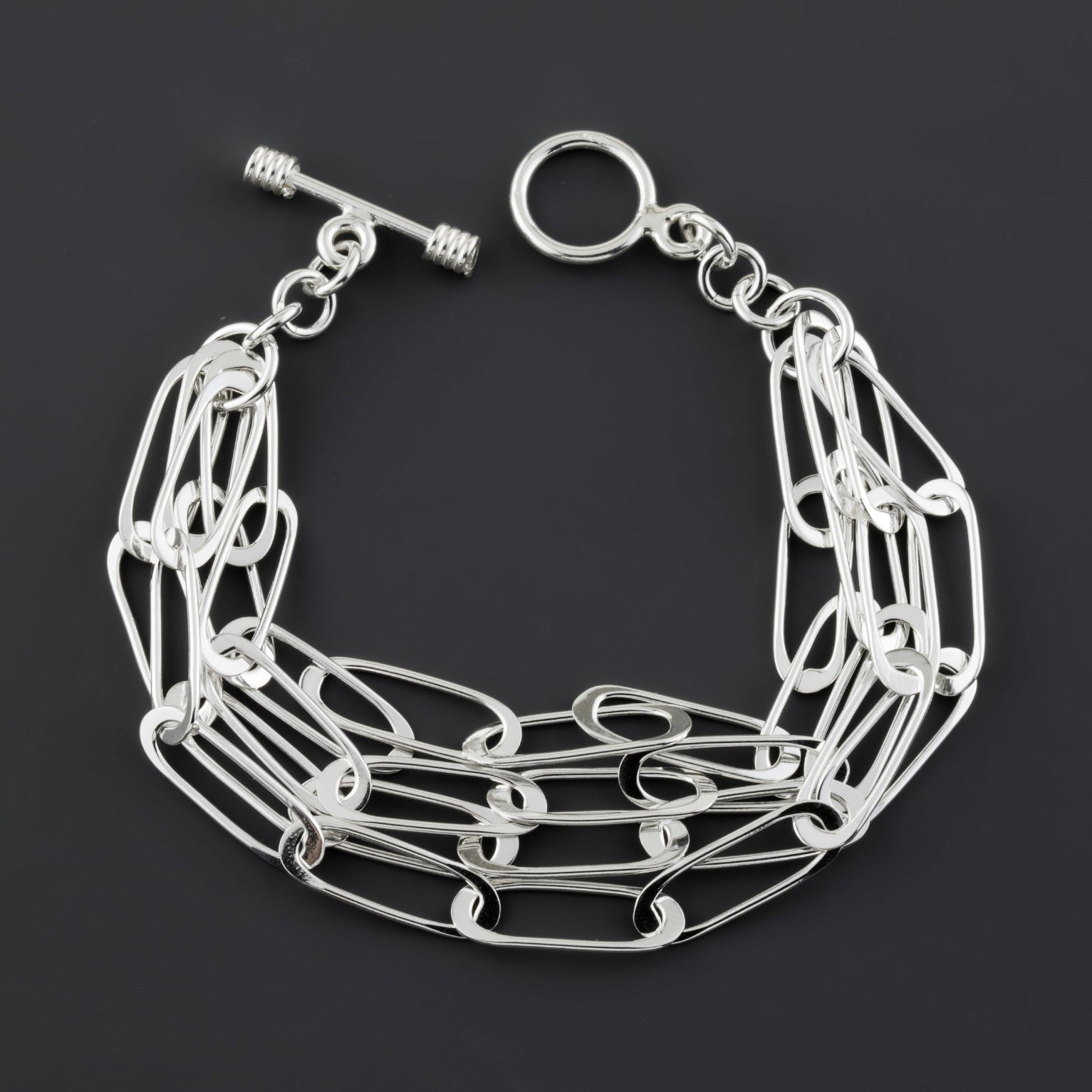 paperclip sterling silver bracelet