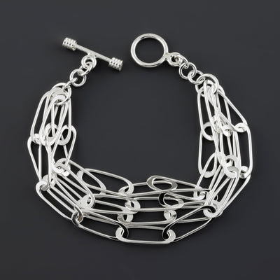paperclip sterling silver bracelet