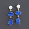 Midnight Muse Pearl and Agate Earrings