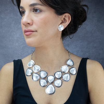 Huge Mother of Pearl Statement Necklace