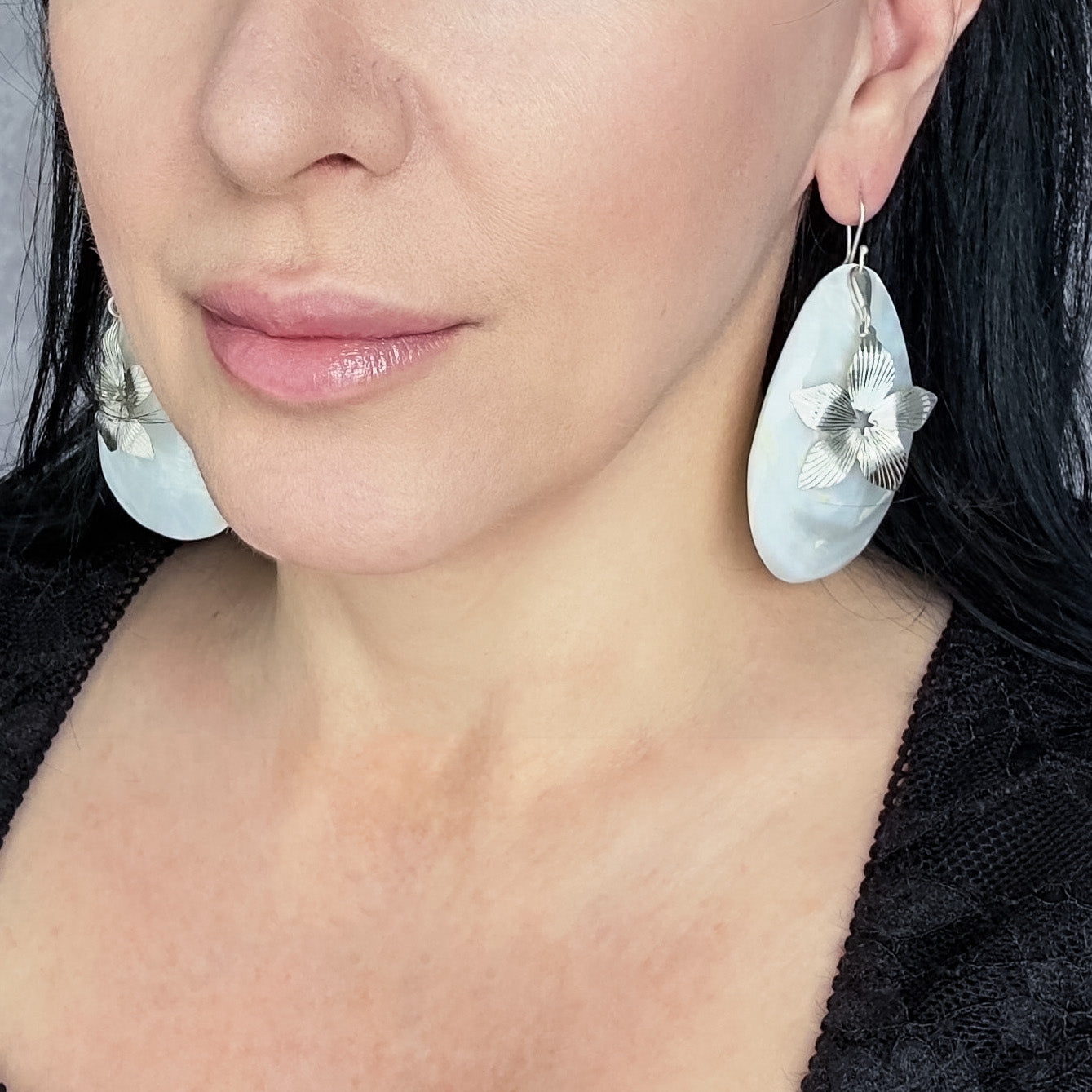 Pearl Petal Statement Earrings