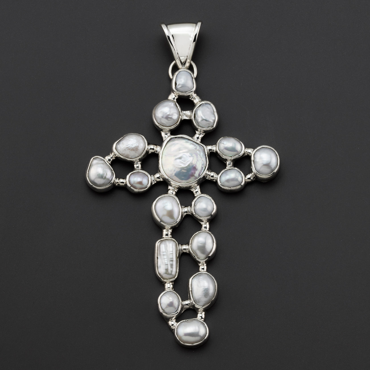 pearl of grace large cross pendant