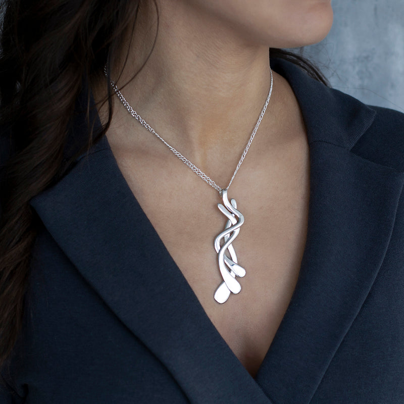 the flow large Mexican silver pendant