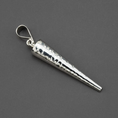 Earth Spike Hammered Silver Pendant