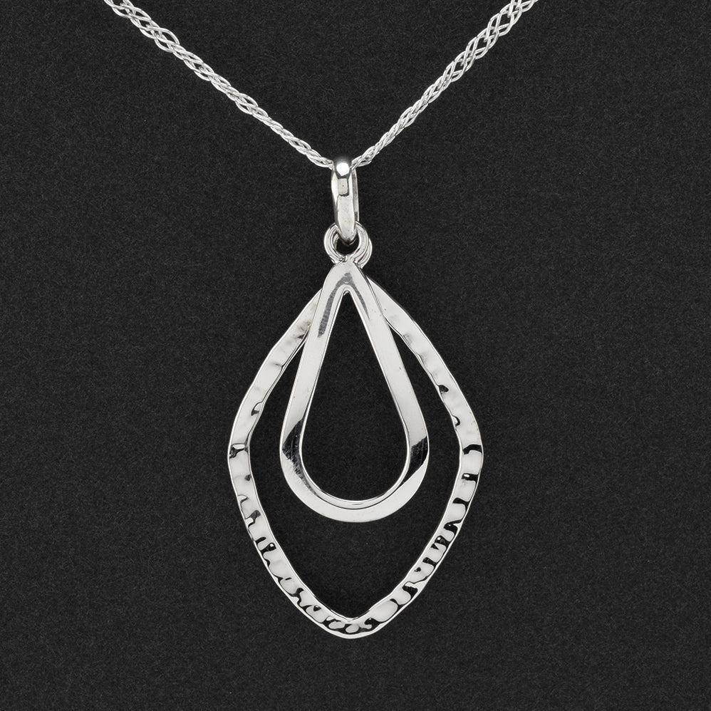 Ripple Drop Sterling Silver Pendant