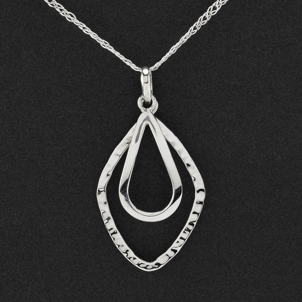 Ripple Drop Sterling Silver Pendant - Reveka Rose